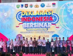 Bupati Oku H Teddy Meilwansyah S.STP., M.M., M.Pd menghadiri Deklarasi “Indonesia BERSINAR” (Bersih dari Narkoba)