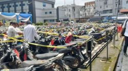 Polres OKU Hadirkan 8 Motor Hasil Ungkap Curanmor pada Rilis Polda Sumsel.