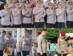 Kapolres OKU Pimpin Apel Pagi, Sertijab Kapolsek Sosoh Buay Rayap dan Pelepasan Purna Bakti Kabag Ren