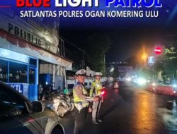 Sat Lantas Polres Oku Gelar Blue Light Patrol