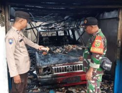 Kebakaran di Desa Gunung Tiga, menghanguskan satu Rumah,Satu Mobil