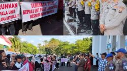 Polres OKU Lakukan Pengamanan Ketat Aksi Damai Pedagang Pasar Lama Baturaja Di Pemda OKU