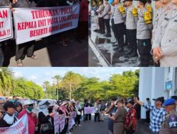 Polres OKU Lakukan Pengamanan Ketat Aksi Damai Pedagang Pasar Lama Baturaja Di Pemda OKU